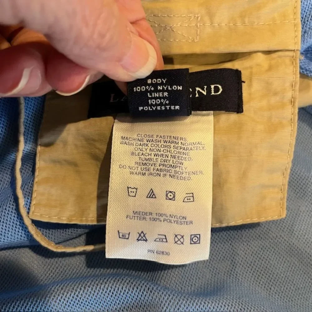 Lands' End Men's Nylon River Shorts with Liner Cargo Beige Tan Khaki Size XXL‎